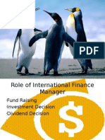 Role of International Finance Manager