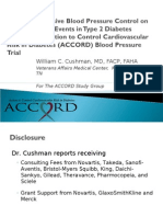 William C. Cushman, MD, FACP, FAHA: Veterans Affairs Medical Center, Memphis, TN For The ACCORD Study Group