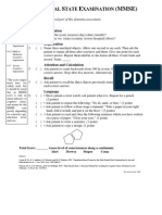 M - M S E (MMSE) : INI Ental Tate Xamination