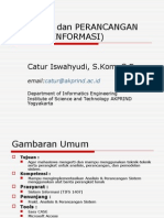 Analisis Dan Perancangan Sistem (Informasi) : Catur Iswahyudi, S.Kom, S.E