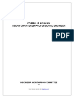 Formulir Aplikasi Asean Chartered Professional Engineer: Indonesia Monitoring Committee