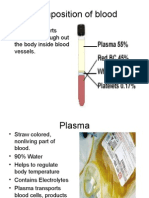 Composition of Blood: - Blood Transports Materials Through Out The Body Inside Blood Vessels