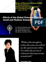 Effects of The Global Financial Crices On Small and Medium Enterprises - Dr. Reynaldo Bautista, FBE