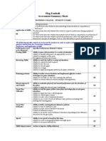 Flag Football Rubric