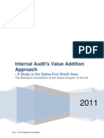 Internal Audit's Value Addition Approach - A Study in The Dallas-Fort Worth Area - Dallas