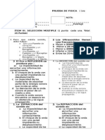 Prueba de Fisica 1ro. Medio C