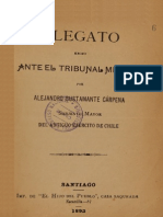 Alegato Hecho Ante El Tribunal Militar Por Alejandro Bustamante Cárpena, Sargento Mayor Del Antiguo Ejército de Chile. (1892)