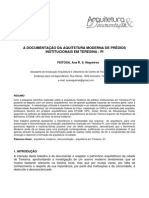 A Documentação Da Arquitetura Moderna de Prédios Institucionais em Teresina-PI