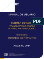 Regimen Especial Transporte de Correo Interno e Internacional - Entidades Contratantes