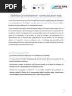 Certificat Universitaire en Communication Web