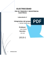 Laboratorio de Electricidad Resistencia Electrica