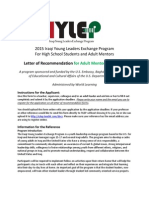 2015 IYLEP Adult Recommendation