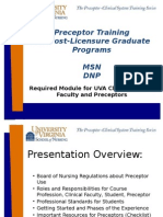 Preceptor Training - Post-Licensure Graduate Programs (MSN DNP)