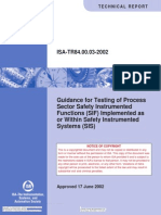 ISA TR84.00.03 Guidance For Testing of Process Sector Safety Instrumented Functions