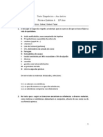 Teste Diagnóstico Quimica 10º Ano