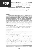 Abdul-Majeed, R.K. (2009) - The Realization of Positive Politeness Strategies in Language