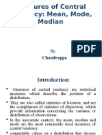 Measures of Central Tendency: Mean, Mode, Median: Chandrappa