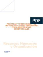 Políticas y Procedimientos de Evaluación Del Desempeño Por Competencias Conductuales