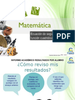 Clase 25 Ecuación de Segundo Grado y Función Cuadrática 2015