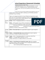 Project 2 Schedule 2015 Table