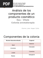 Análisis de Los Componentes de Un Producto Cosmético