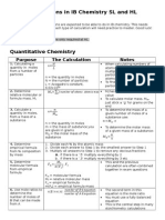 Calculations For IB Chemistry