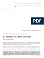 Cédric Gouverneur. La Lucha Por El Litoral Boliviano. El Dipló. Edición Nro 196. Octubre de 2015