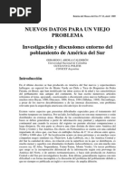 Ardila y Politis (1989) Nuevos Datos para Un Viejo Problema, Discusiones en Torno Al Poblamiento de América Del Sur