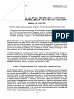 Use of Language Learning Strategies: A Synthesis of Studies With Implications For Strategy Training