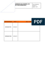 Procedimiento de Control de No Conformidades: Fecha: 08/08/2015 Revisión: A Página: 1 de 8