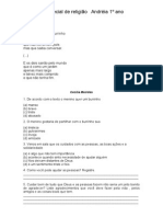 Atividade Especial de Religião e Arte Andréia 1º Ano