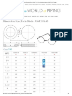 Dimensions of Spectacle Blinds ASME B16.48 For Installation Between ASME B16