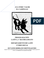 Programación Familia Romana. Lomce. Primero Bachillerato - Octavio Serrano Monteagudo