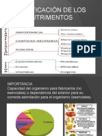 Clasificacion de Nutrimentos