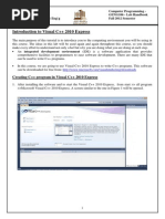 Introduction To Visual C++ 2010 Express