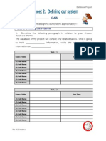 Task 1: Defining The Problem: Worksheet 2 Database Project