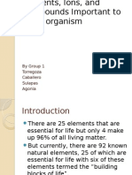 Elements, Ions, and Compounds Important To Living Organism