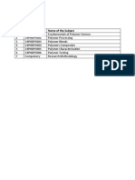 Polymer Science SL - No Subject Code Name of The Subject