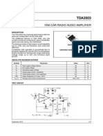 10W Car Radio Audio Amplifier: Description