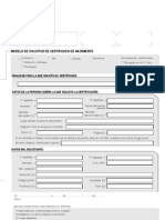 Modelo de Solicitud de Certificado de Nacimiento