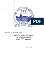 Effect of Vortex Generators On Aerodynamics of A Car: CFD Analysis