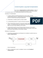 Lag, Lead, Lead-Lag - Compensation in Control System