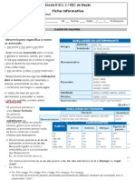 Ficha Sobre Determinantes e Pronomes