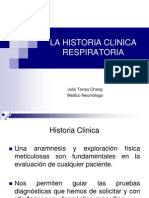 HISTORIA CLINICA RESPIRATORIA, TORAX - Dr. JULIO TORRES CHANG PDF