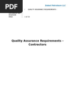 Quality Requirements of Contractors