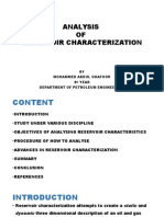 Analysis of Reservoir Characterization