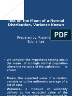 Test On The Mean of A Normal Distribution