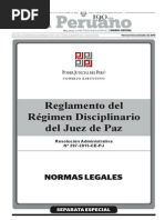 Reglamento Del Regimen Disciplinario Del Juez de Paz