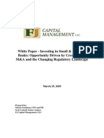 Small and Mid Cap Bank Opportunity Driven by Credit Cycle M&a Changing Regulatory Landscape FJ Capital White Paper