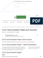 CLAT 2010 Question Paper and Answers - Admission & Entrance Exams